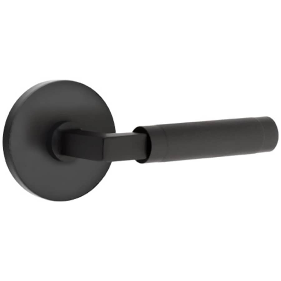 C5109US19.LSUS19.KNUS19 2.37 in. L-Square Stem Knurled Backset Passage Lever with Disk Rose & CF Mechanism for 1.37 to 1.75 in. Door - Flat Black