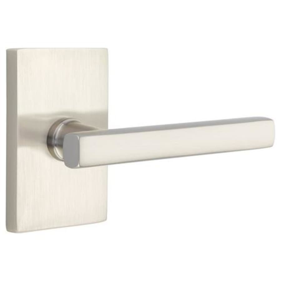 5212FRLUS15RH 2.37 in. Freestone Right Hand Backset Privacy Door Lever with Modern Rectangular Rose for 1.25 to 2 in. Door - Satin Nickel