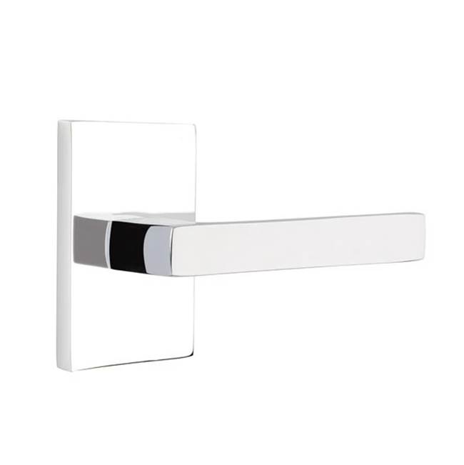 5052DTUS26 Dumont Lever Dummy Pair with Modern Rectangular Rose for 1.25 to 2 in. Door, Polished Chrome