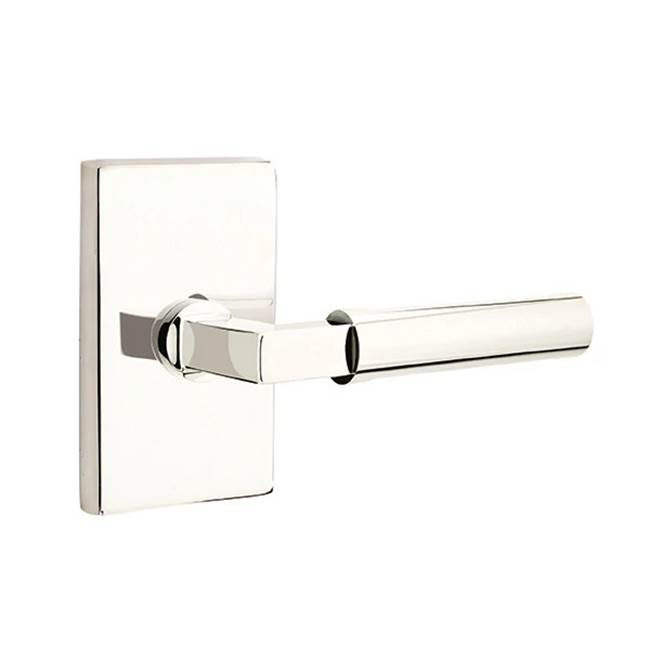 5052HECUS14 Hercules Lever Dummy Pair with Modern Rectangular Rose for 1.25 to 2 in. Door, Polished Nickel Lifetime