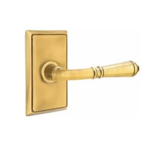 8521TUS7 Turino Dummy Pair Lever with Rectangular Rose for 1.25 To 2 in. Door - French Antique Brass Finish