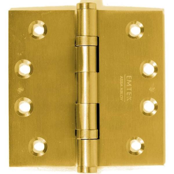 96414US4 4 x 4 in. Square Solid Heavy Duty Ball Bearing Hinges, Satin Brass Finish - Pack of 2
