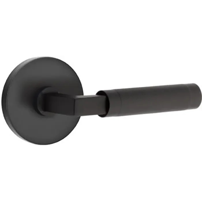 5109US19.LSUS19.KNUS19.RH 2.375 in. L-Square Stem Knurled Right Hand Backset Passage Lever with Disk Rose for 1.25 To 2 in. Door - Flat Black Finish