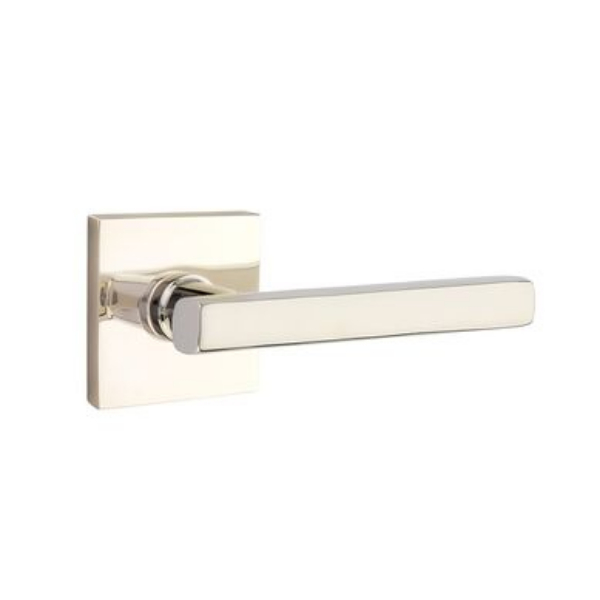 5110FRLUS14LH 2.375 in. Freestone Left Hand Backset Passage Lever with Square Rose for 1.25 To 2 in. Door - Polished Nickel Lifetime Finish