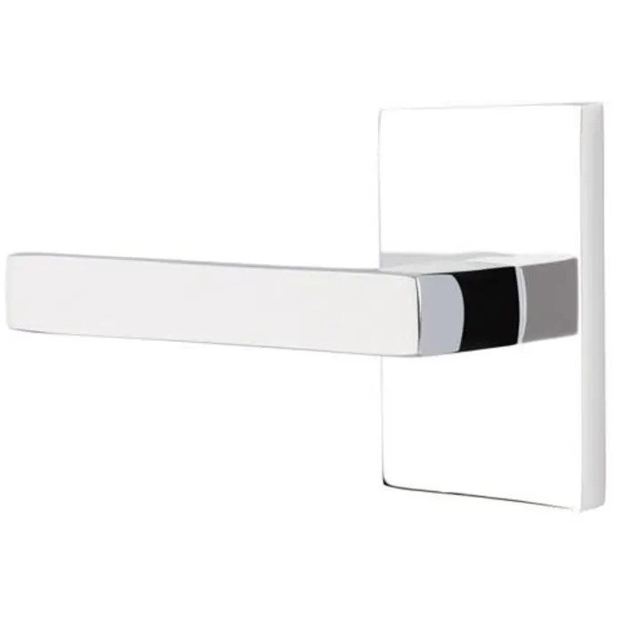 C5112DTUS26 2.375 in. Dumont Backset Passage Lever with Modern Rectangular Rose & CF Mechanism for 1.375 To 1.75 in. Door - Polished Chrome Finish