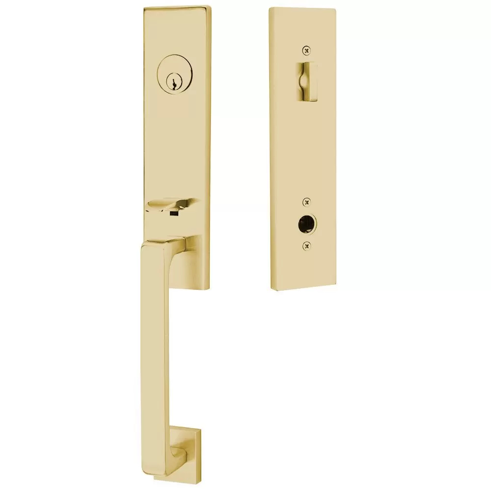 4818ROUUS4 2.375 & 2.75 in. Round Knob Backset Single Cylinder Davos Tubular Handle Set - Satin Brass Finish