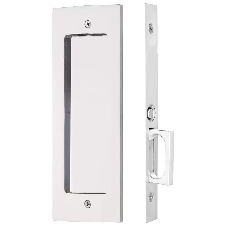 2114US26134 1.75 in. Modern Rectangular Passage Pocket Door Mortise Lock - Polished Chrome Finish