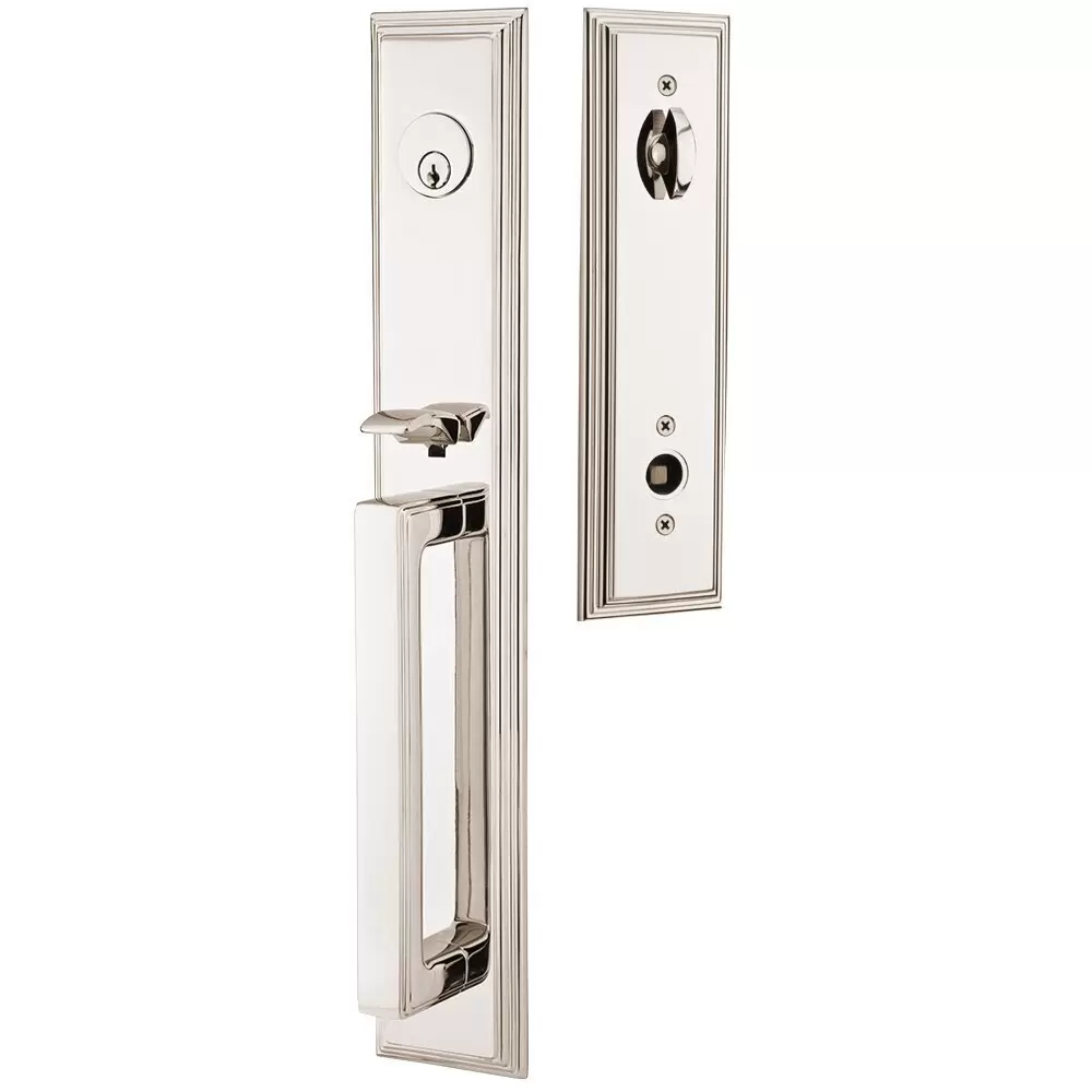 4212EUS14 2.375 & 2.75 in. Egg Knob Backset Single Cylinder Melrose Tubular Handle Set - Polished Nickel Lifetime Finish