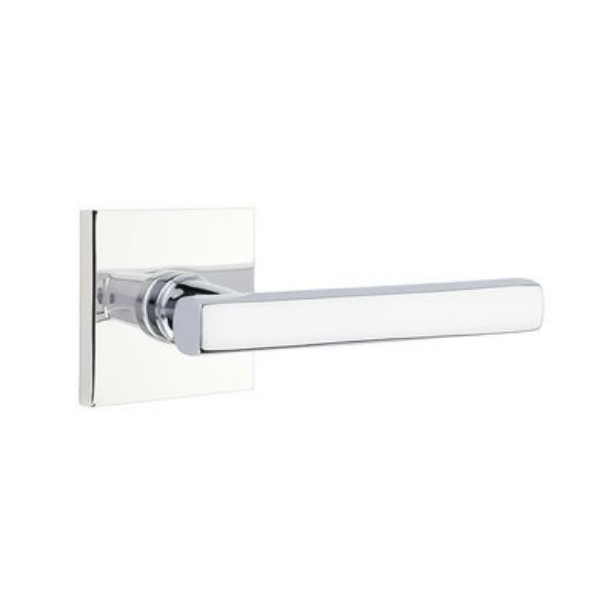 5110FRLUS26LH 2.375 in. Freestone Left Hand Backset Passage Lever with Square Rose for 1.25 To 2 in. Door - Polished Chrome Finish