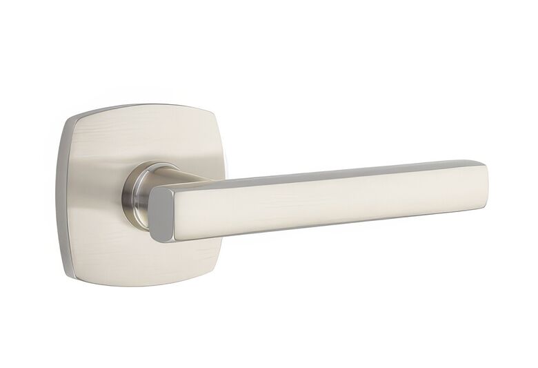 5316FRLUS3NLRH 2.375 in. Freestone Right Hand Backset Passage Lever with Urban Modern Rose for 1.25 To 2 in. Door - Unlacquered Brass Finish