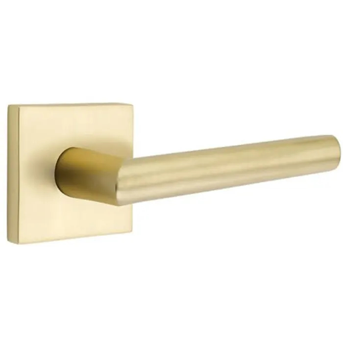 C5110STUUS4 2.375 in. Stuttgart Backset Passage Lever with Square Rose & CF Mechanism for 1.375 To 1.75 in. Door - Satin Brass Finish