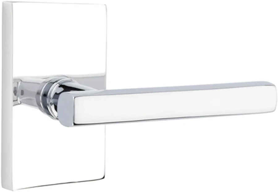 5112FRLUS26RH 2.375 in. Freestone Right Hand Backset Passage Lever with Modern Rectangular Rose for 1.25 To 2 in. Door - Polished Chrome Finish