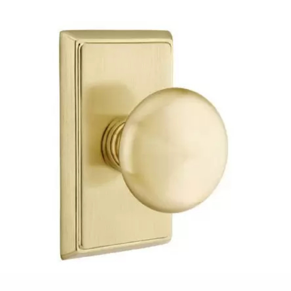 8521PUS4 1.25 To 2 in. Door Providence Dummy Knob with Rectangular Rose - Satin Brass Finish