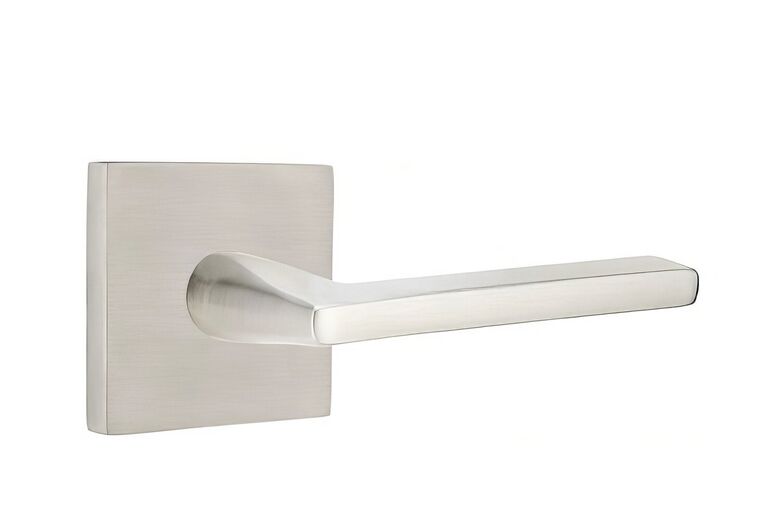 S10003HLSSLH 2.375 in. Helios Left Hand Backset Passage Lever with Square Rose for 1.25 To 2 in. Door - Brushed Stainless Steel Finish