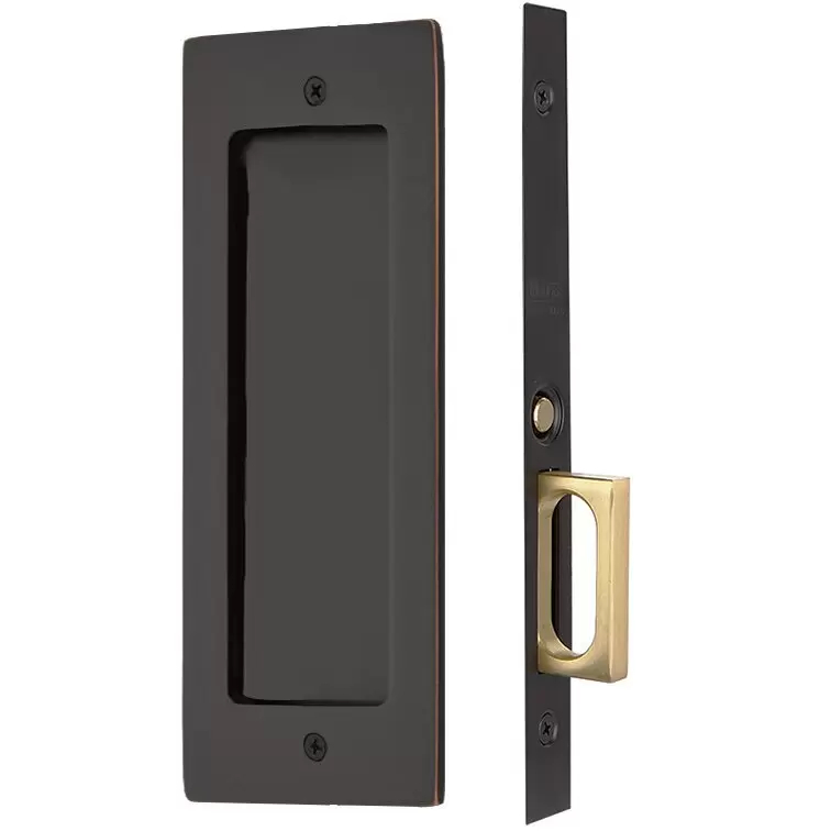 2114US10B134 1.75 in. Modern Rectangular Passage Pocket Door Mortise Lock - Oil Rubbed Bronze Finish