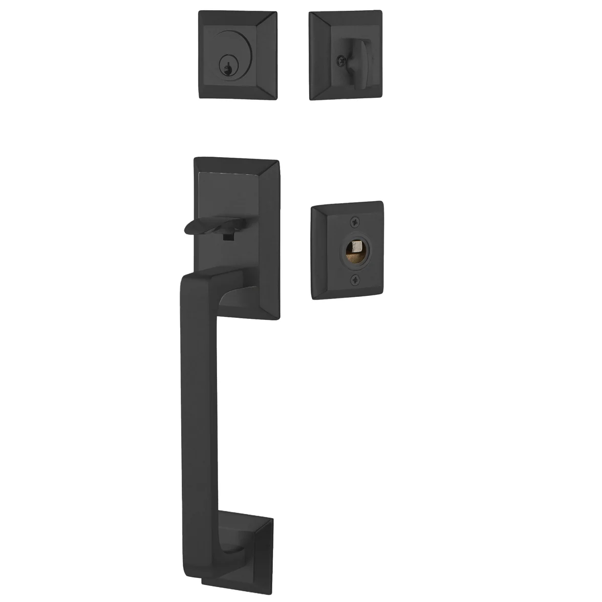 4716ROUUS19 2.375 & 2.75 in. Round Knob Backset Single Cylinder Transitional Heritage Sectional Tubular Handle Set - Flat Black Finish