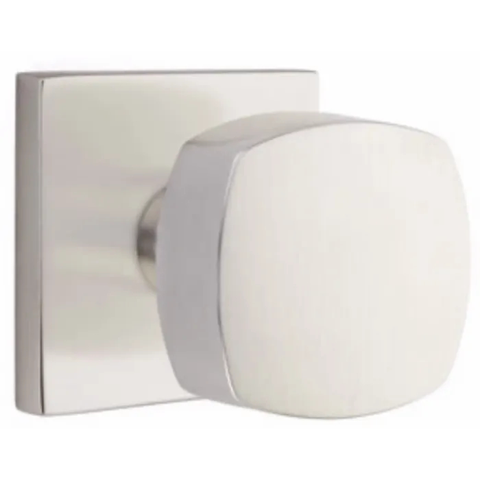 5110FRKUS15 2.375 in. Freestone Backset Passage Knob with Square Rose for 1.25 To 2 in. Door - Satin Nickel Finish