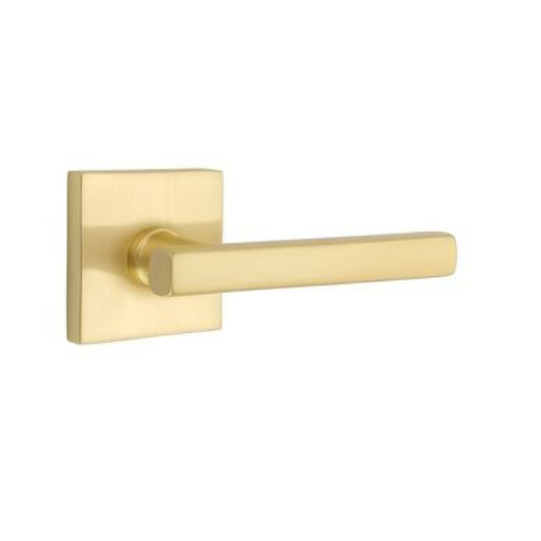 5210FRLUS4RH 2.375 in. Freestone Right Hand Backset Privacy Lever with Square Rose for 1.25 To 2 in. Door - Satin Brass Finish