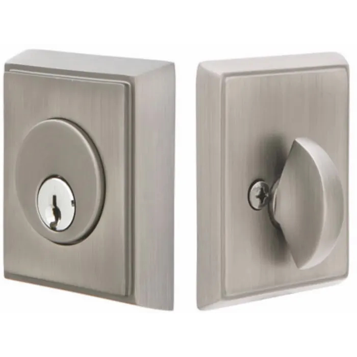 8468US19.RLS 2.375 & 2.75 in. Rectangular Single Cylinder Deadbolt with Backset for 1.75 in. Door with Radius Latch Strike - Flat Black Finish