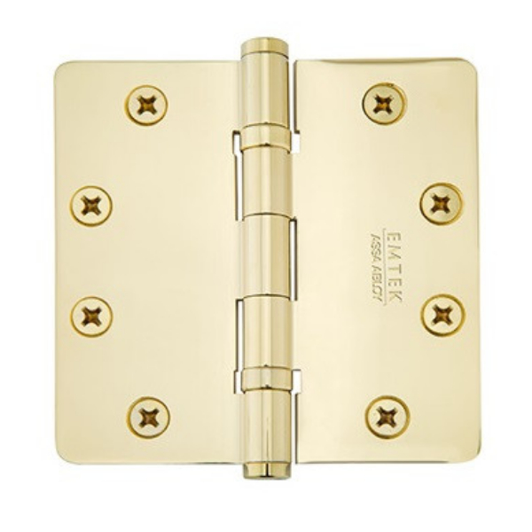 94024US7 4 x 4 x 0.25 in. Radius Steel Heavy Duty Ball Bearing Hinges, French Antique Brass Finish - Pack of 2