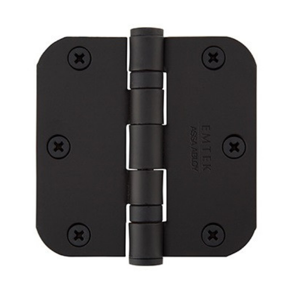 94033US19 3.5 x 3.5 x 0.62 in. Radius Steel Heavy Duty Ball Bearing Hinges, Flat Black Finish - Pack of 2