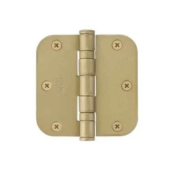 94033US7 3.5 x 3.5 x 0.62 in. Radius Steel Heavy Duty Ball Bearing Hinges, French Antique Brass Finish - Pack of 2