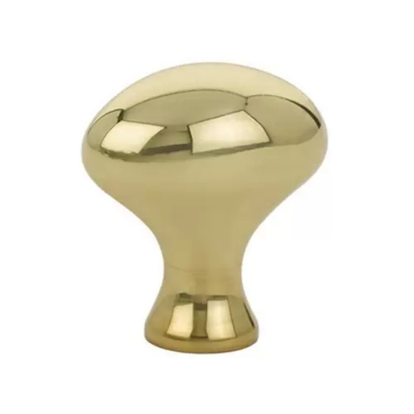 86016US3NL 1.25 in. Egg Cabinet Knob - Unlacquered Brass Finish