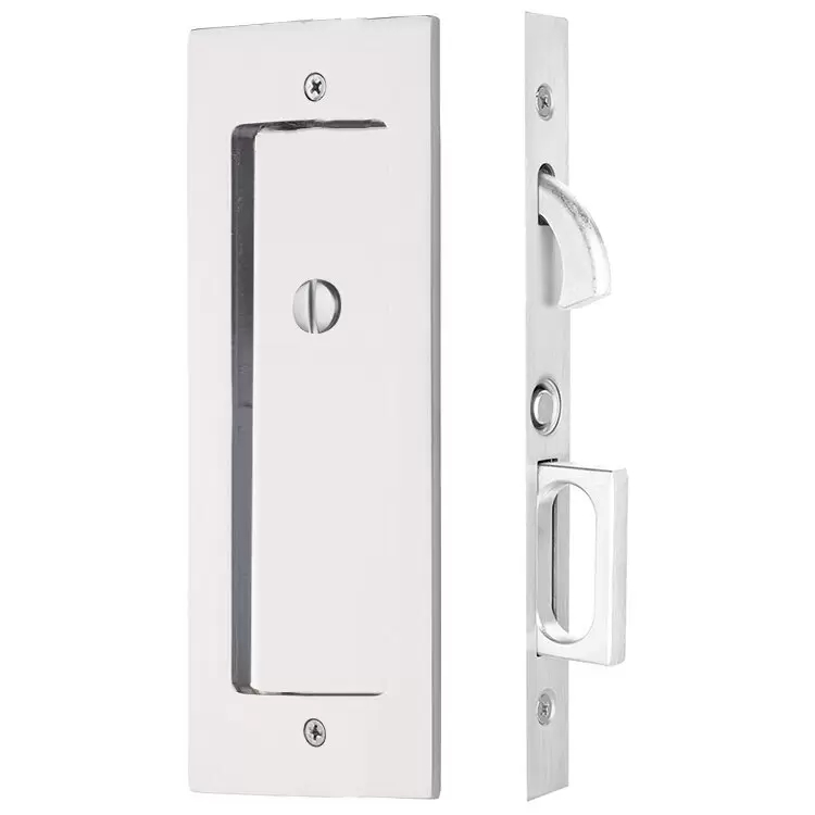 2115US26134 1.75 in. Modern Rectangular Privacy Pocket Door Mortise Lock - Polished Chrome Finish