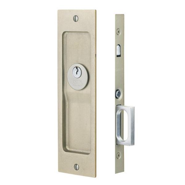 2125FB138 1.375 in. Rustic Modern Rectangular Pocket Door Mortise Lock Privacy for Doors Flat, Black Bronze