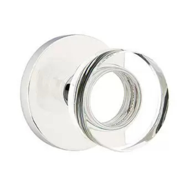 5209MDCUS26 2.375 in. Modern Disc Glass Backset Privacy Knob with Disk Rose for 1.25 To 2 in. Door - Polished Chrome Finish