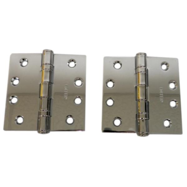 94014US26 4 x 4 in. Square Steel Heavy Duty Ball Bearing Hinge, Bright Chrome