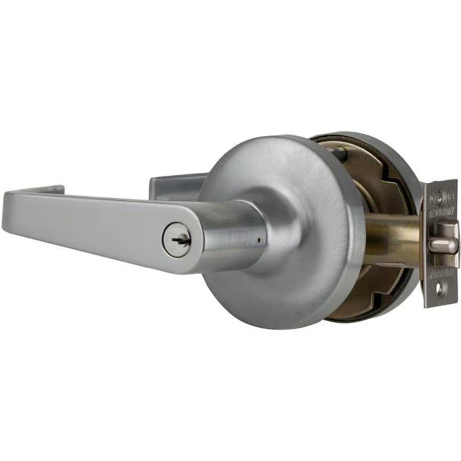 T511PDAN626 T Series Office Keyed Entry Lever Set with Dane Lever, Satin Chrome