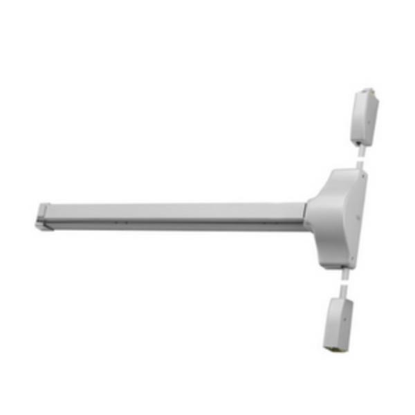 1810F48689LHR 4 x 7 ft. Left Hand Reverse - 3-Hour Fire Rated, Exit-Only Economy Surface Vertical Rod Exit Device, 689 Aluminum