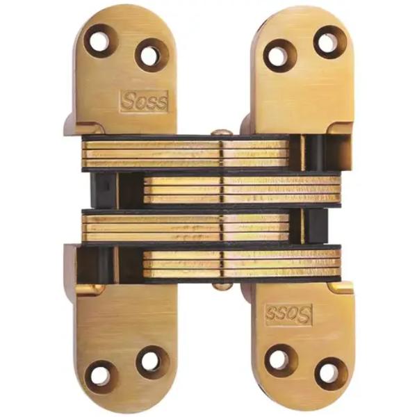 220US4 1.375 x 5.5 in. Invisible Hinge, Satin Brass