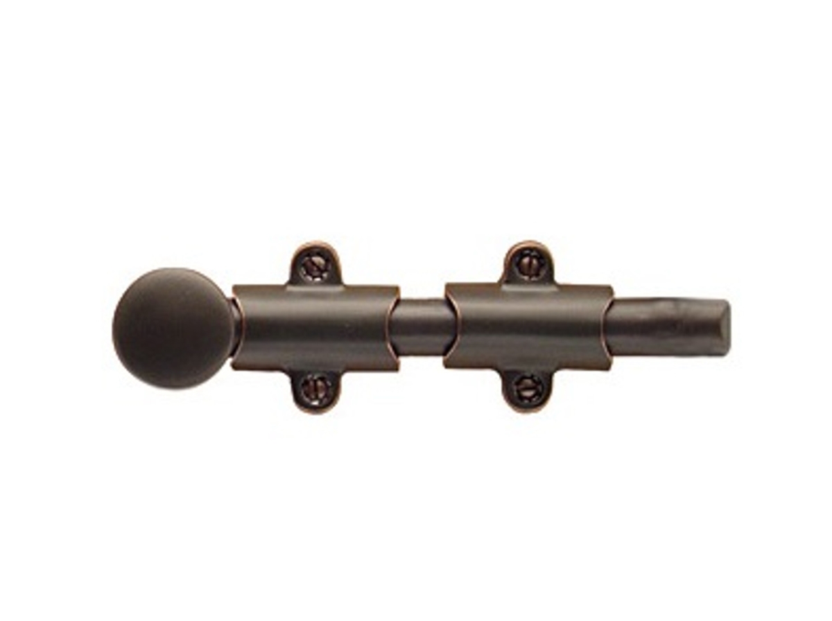 8515US19 8 in. Surface Bolt with 3 Strikes, Flat Black