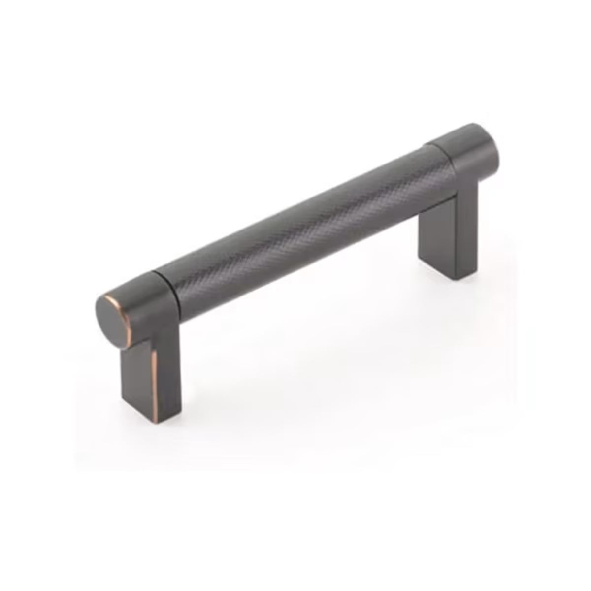 84056.RECUS10B.KNUS10B Rectangular Stem Knurled Cabinet Pull with 8 in. Center to Center, Oil Rubbed Bronze