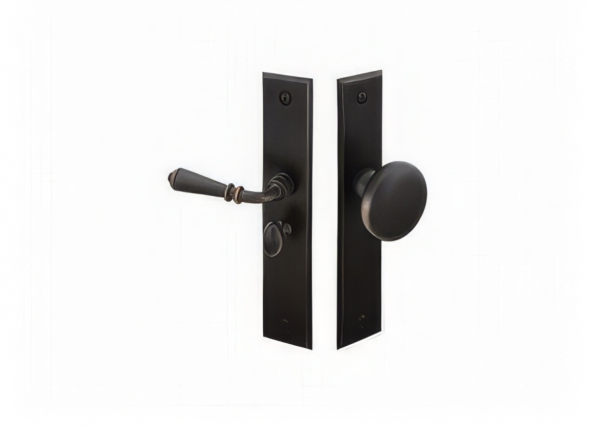 2291US19LH Left Hand Rectangular Style Screen Door Lock, Flat Black