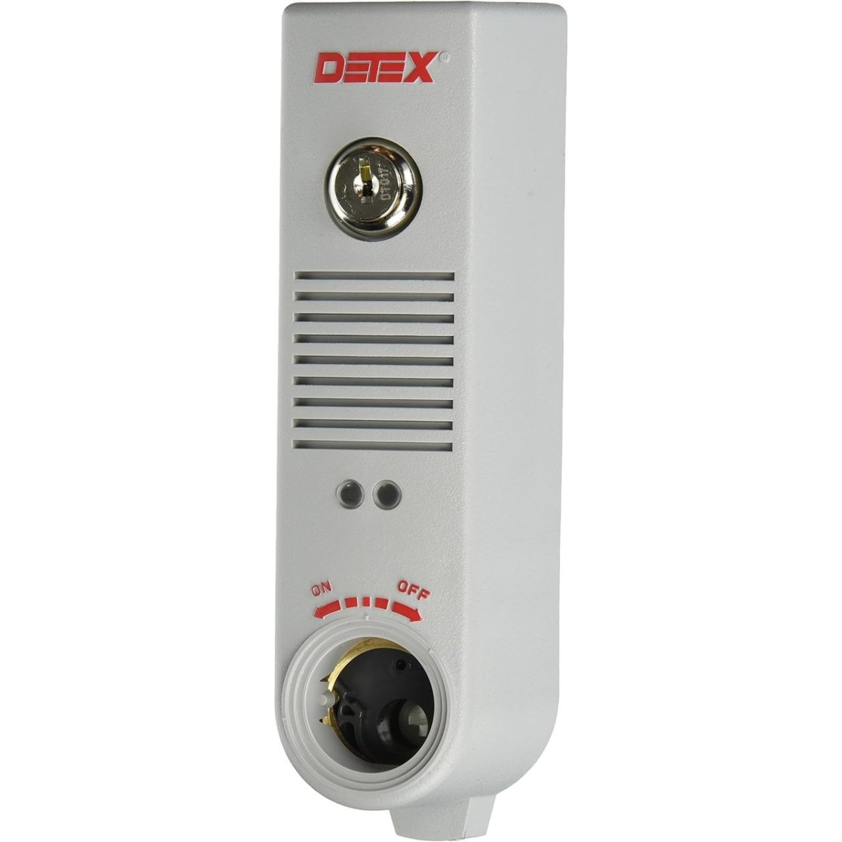 EAX500MC65 Surface Mount Battery Alarm with Mortise Cylinder, Gray Finish