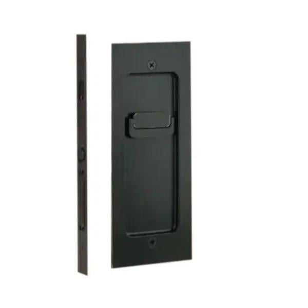 2115US10B134 Modern Rectangular Privacy Pocket Door Mortise Lock for 1.75 in. Door, Oil Rubbed Bronze Finish