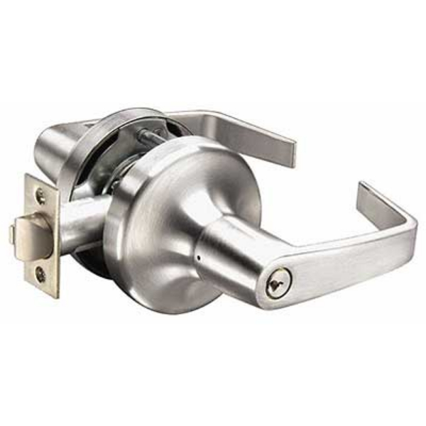 Office Entry Augusta Lever Grade 1 Cylindrical Lock with Schlage C Keyway, 694 Latch & 497-114 Strike US26D - Satin Chrome Finish