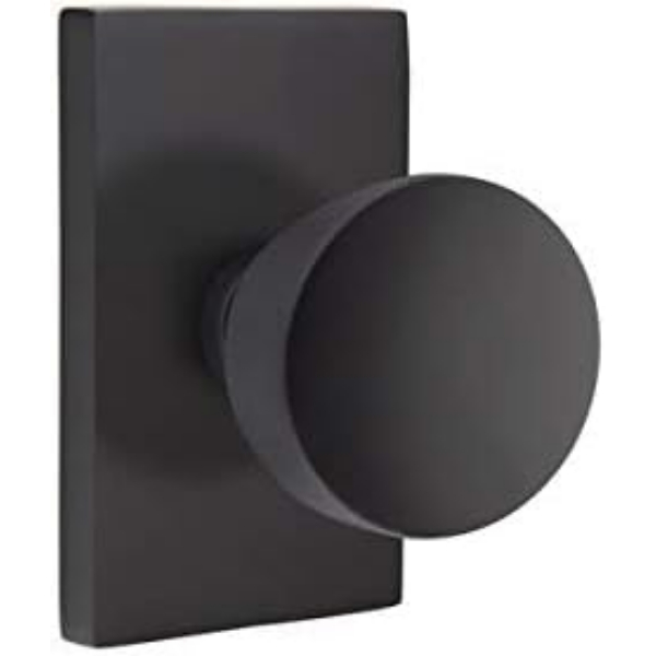 5052LAUUS19 1.25 To 2 in. Door Laurent Knob Dummy Pair with Modern Rectangular Rose - Flat Black Finish
