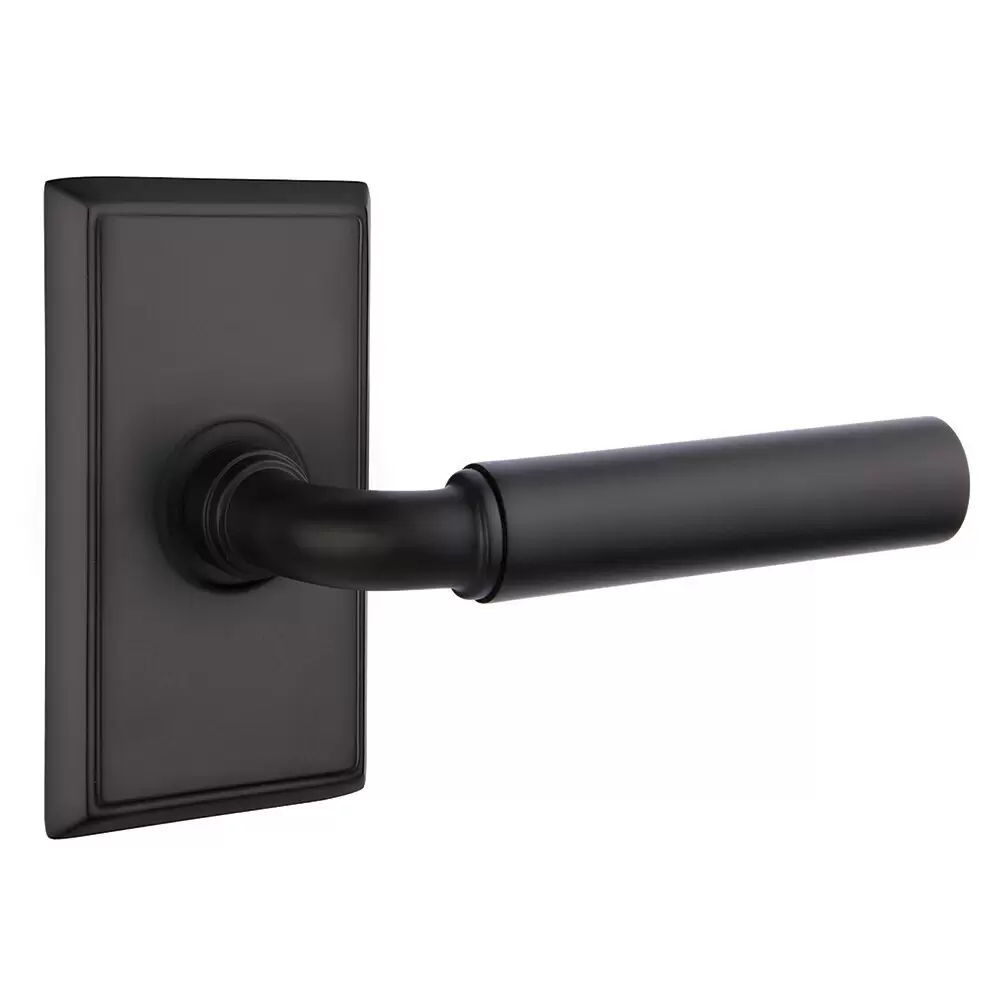 8521MNGUS19 1.25 To 2 in. Door Manning Lever Dummy Pair with Rectangular Rose - Flat Black Finish