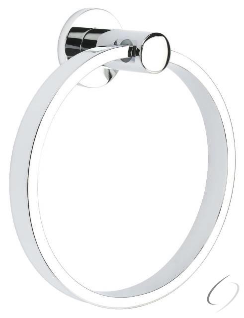 2801DISKUS26 Modern Brass Towel Ring with Disk - Rosette Polished Chrome Finish