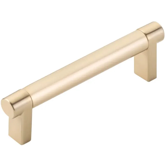 84053.RECUS4.SMUS4 4 in. Center To Center Rectangular Stem Smooth Bar Select Cabinet Pull - Satin Brass Finish