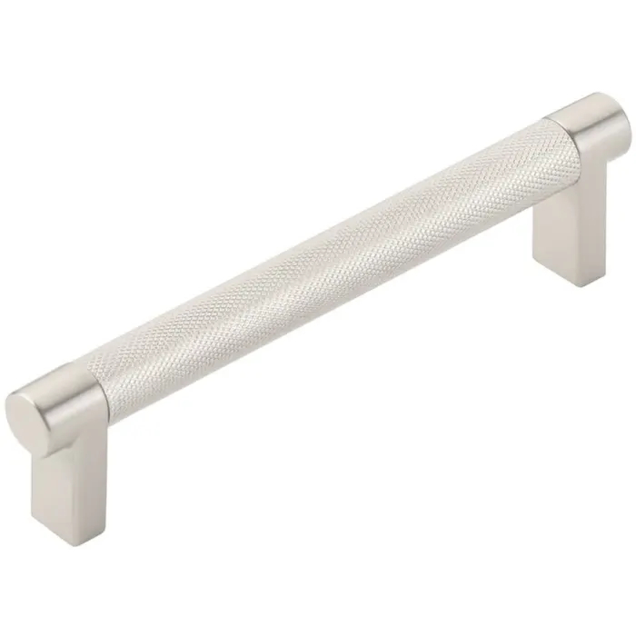 84054.RECUS15.KNUS15 5 in. Center To Center Rectangular Stem Knurled Bar Select Cabinet Pull - Satin Nickel Finish