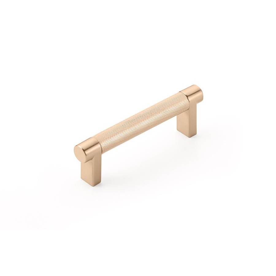 84055.RECUS14.KNUS14 6 in. Center To Center Rectangular Stem Knurled Bar Select Cabinet Pull - Polished Nickel Finish