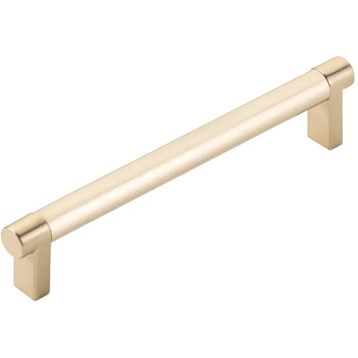 84055.RECUS4.SMUS4 6 in. Center To Center Rectangular Stem Smooth Bar Select Cabinet Pull - Satin Brass Finish