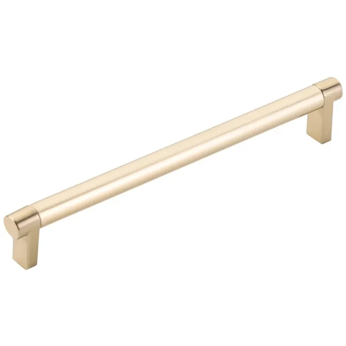 84056.RECUS4.SMUS4 8 in. Center To Center Rectangular Stem Smooth Bar Select Cabinet Pull - Satin Brass Finish