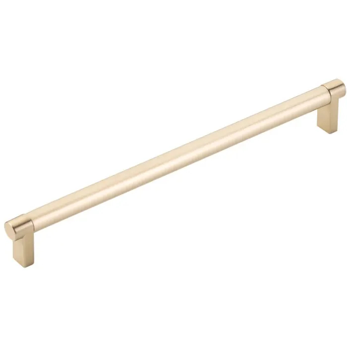 84057.RECUS4.SMUS4 10 in. Center To Center Rectangular Stem Smooth Bar Select Cabinet Pull - Satin Brass Finish