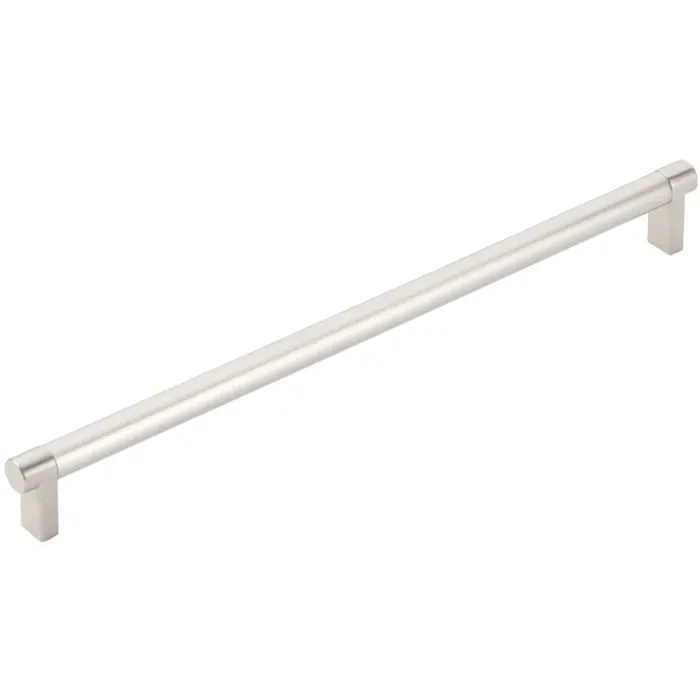 84058.RECUS15.SMUS15 12 in. Center To Center Rectangular Stem Smooth Bar Select Cabinet Pull - Satin Nickel Finish